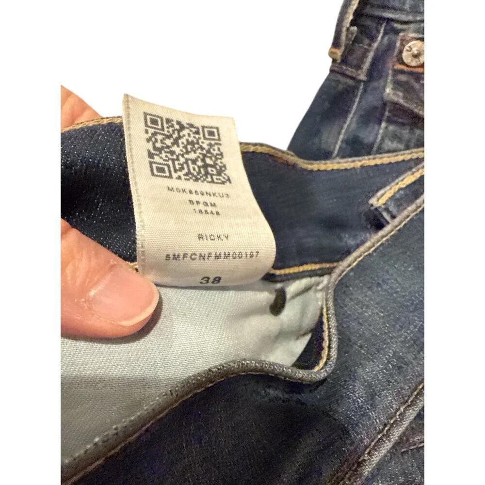 True Religion Men's Size 38 Ricky Relaxed Strait Made In USA Thick Stitch Preown